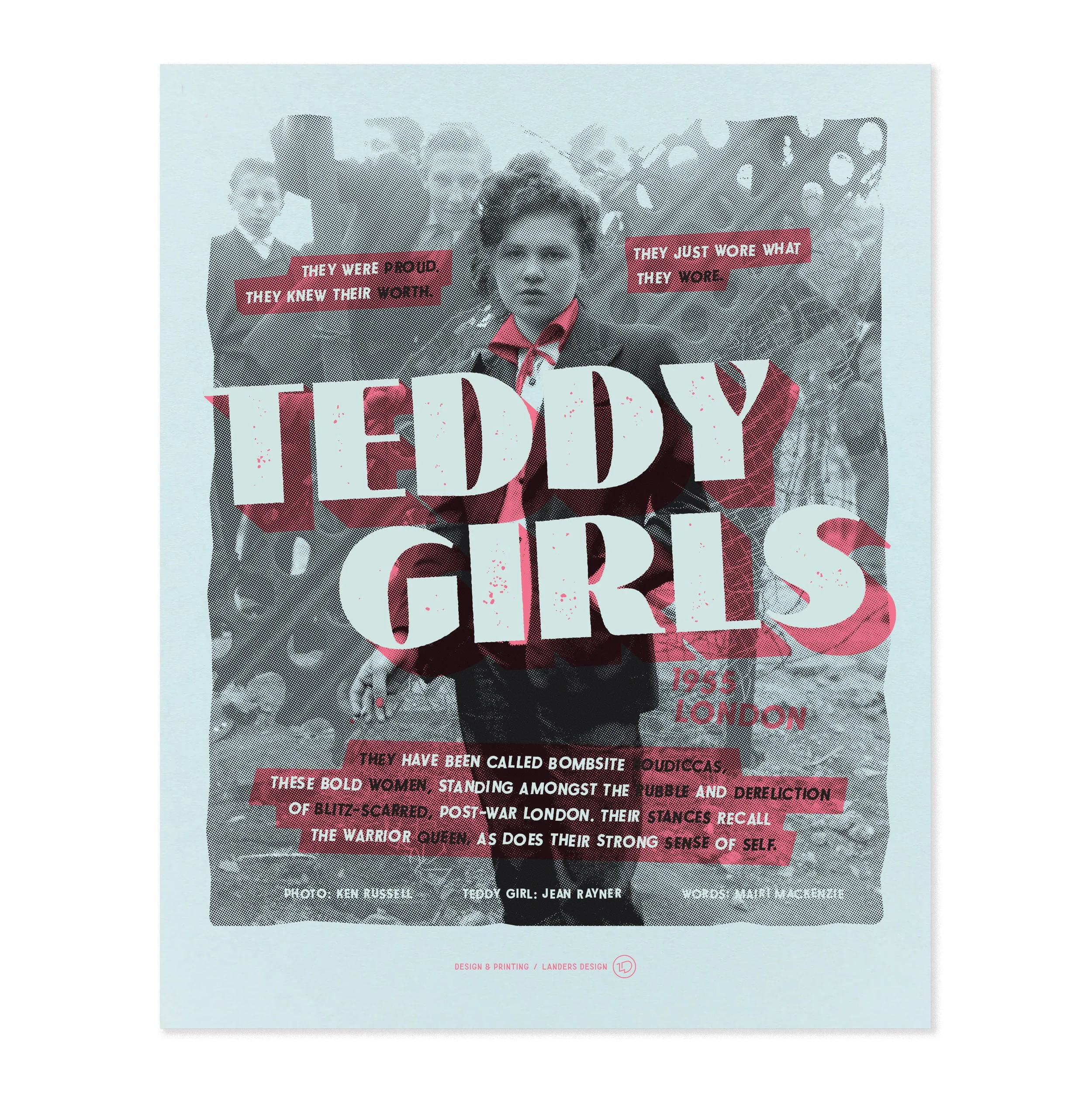 Teddy Girls - Screen Printed Poster — Landers Design